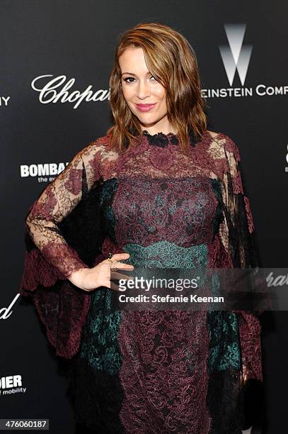Actress Alyssa Milano attends The Weinstein Company Academy Award party hosted by Chopard on March 1, 2014 in Beverly Hills, California.