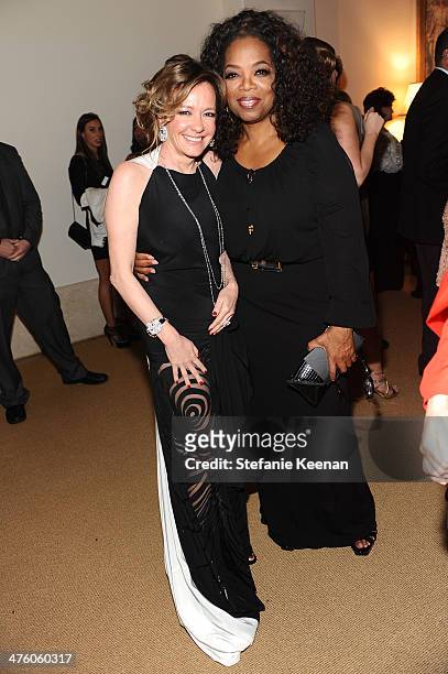 Chopard Co-President and Creative Director Caroline Scheufele and actress Oprah Winfrey attend The Weinstein Company Academy Award party hosted by...