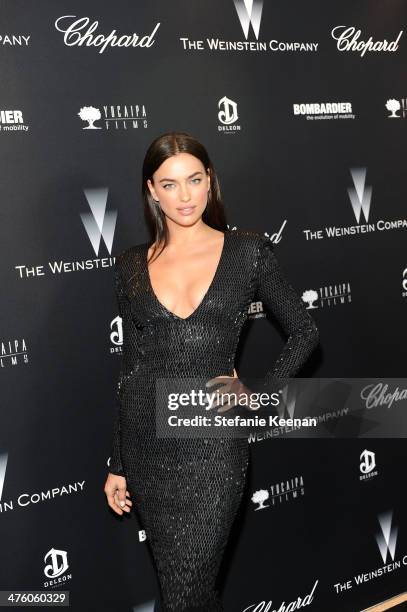 Model Irina Shayk attends The Weinstein Company Academy Award party hosted by Chopard on March 1, 2014 in Beverly Hills, California.