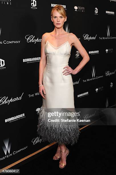 Anne Vyalitsyna attends The Weinstein Company Academy Award party hosted by Chopard on March 1, 2014 in Beverly Hills, California.