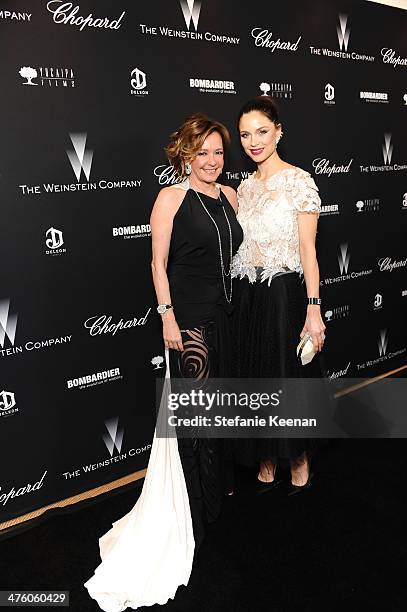 Chopard Co-President and Creative Director Caroline Scheufele and Georgina Chapman attend The Weinstein Company Academy Award party hosted by Chopard...
