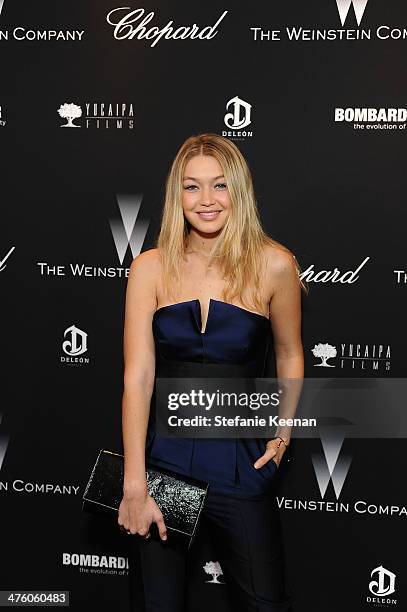 Gigi Hadid attends The Weinstein Company Academy Award party hosted by Chopard on March 1, 2014 in Beverly Hills, California.