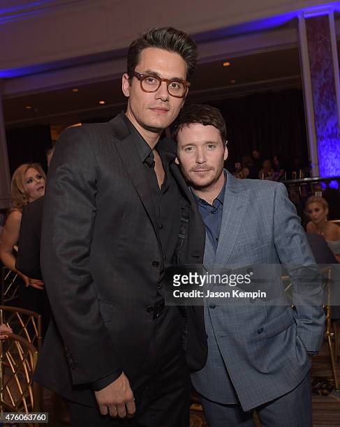 Musician John Mayer and actor Kevin Connolly attend the "Cool Comedy - Hot Cuisine" To Benefit The Scleroderma Research Foundation benefit at the...