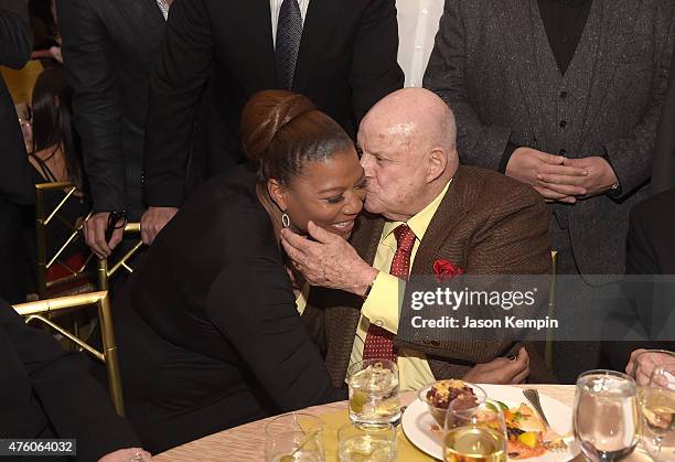 Queen Latifah and comedian Don Rickles attend the "Cool Comedy - Hot Cuisine" To Benefit The Scleroderma Research Foundation benefit at the Beverly...