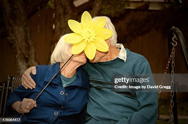 young at heart - old couple love stock-fotos und bilder