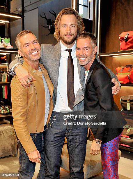 Designer Dan Caten, model Gabriel Aubry and designer Dean Caten attend DSQUARED2 Los Angeles cocktail party and dinner hosted by Dean and Dan Caten...