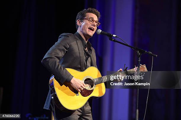 Musician John Mayer performs at the "Cool Comedy - Hot Cuisine" To Benefit The Scleroderma Research Foundation benefit at the Beverly Wilshire Four...