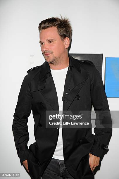 Songwriter Sean Stewart attends Alison Eastwood hosts The Art For Animals Fundraiser Art event at De Re Gallery on June 5, 2015 in West Hollywood,...