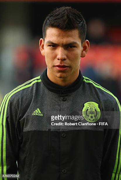 Hirving Lozano of Mexico is seen prior to the FIFA U-20 World Cup New Zealand 2015 Group D match between Serbia and Mexico at Otago Stadium on June...