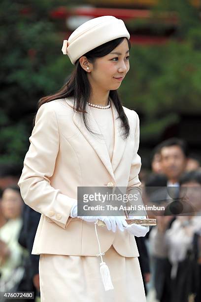 Princess Kako of Akishino is seen at Akama Jinja Shrine where Emperor Antoku is enshrined, on June 6, 2015 in Shimonoseki, Yamaguchi, Japan. It is...