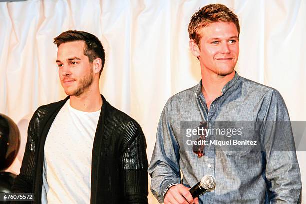 Chris Wood and Zach Roerig attend the fans meeting of 'Bloody Night Con 2015' at the Hotel Barcelo Sants in Barcelona on June 6, 2015 in Barcelona,...