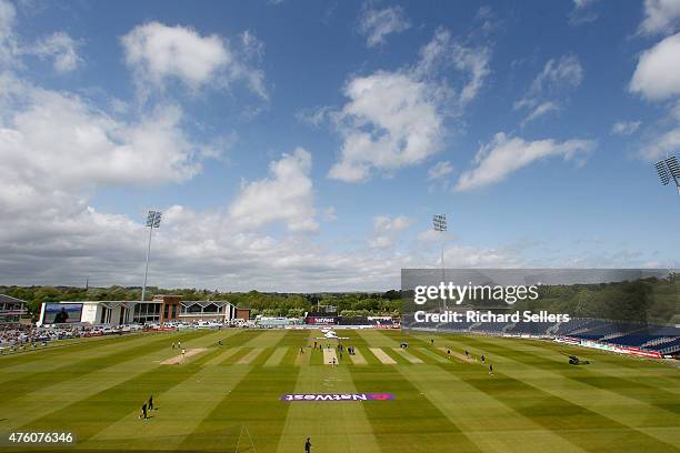 Blue sky over the Emirates Durham ICG, Chester-le-Street Cricket Ground before the NatWest T20 Blast between Durham Jets and Birmingham Bears at...
