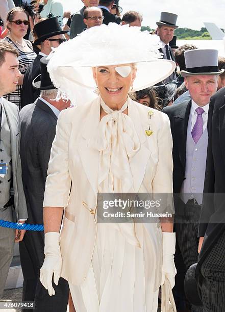 Princess Michael of Kent attends the Epsom Derby at Epsom Racecourse on June 6, 2015 in Epsom, England.