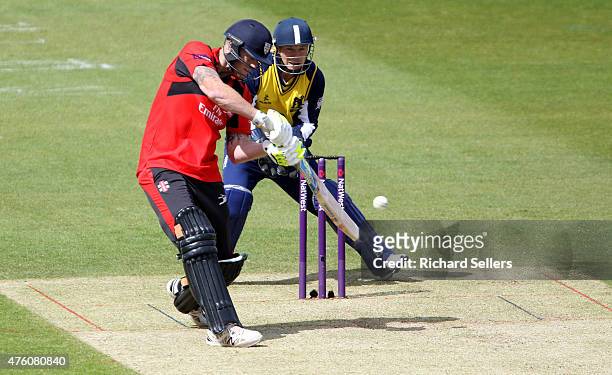 Durham Jets Ben Stokes in action during the NatWest T20 Blast between Durham Jets and Birmingham Bears at Emirates Durham ICG, on June 06, 2015 in...