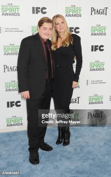 Michael Gandolfini and Marcy Wudarski attend the 2014 Film Independent Spirit Awards at Santa Monica Beach on March 1, 2014 in Santa Monica,...