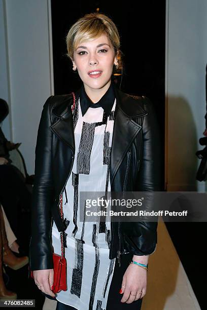 Actress Alysson Paradis attends the Maxime Simoens show as part of the Paris Fashion Week Womenswear Fall/Winter 2014-2015. Held at Lycee Jean Zay on...