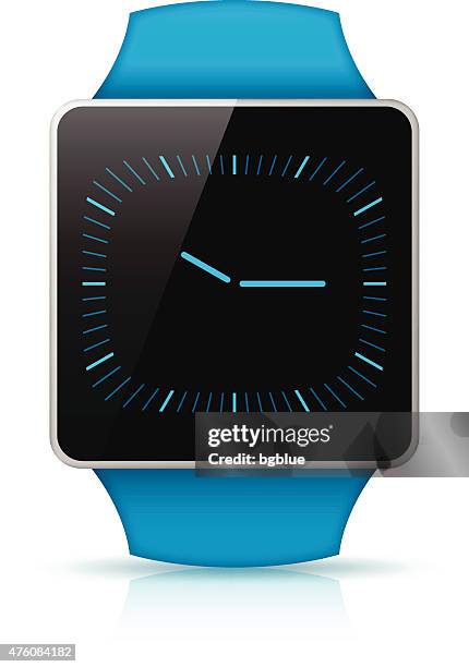 blue smart watch mit zeit - réseau social stock-grafiken, -clipart, -cartoons und -symbole