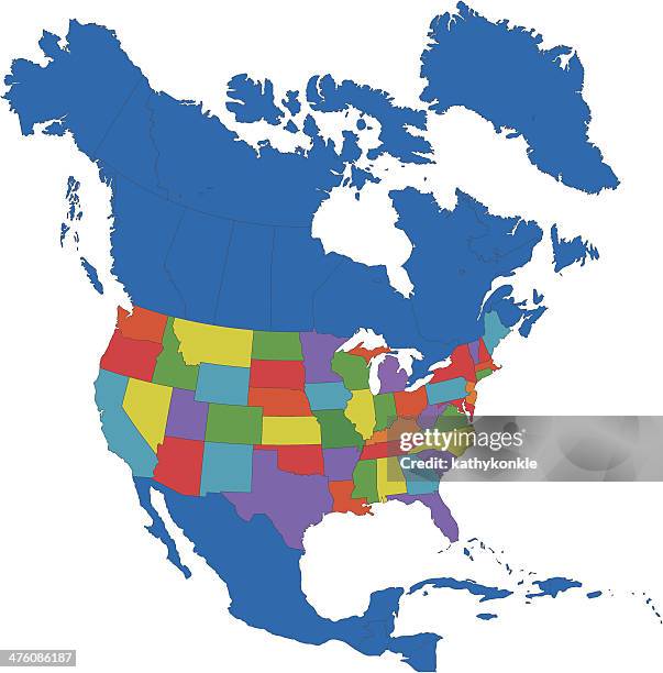 north america map - us mexico border stock illustrations
