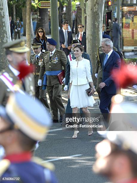 Queen Letizia of Spain attends the 2015 Armed Forces Day Ceremony at the Plaza de la Lealtad on June 6, 2015 in Madrid, Spain.