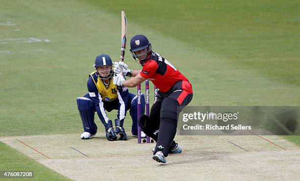 Durham Jets Calum MacLeod in action during the NatWest T20 Blast between Durham Jets and Birmingham Bears at Emirates Durham ICG, on June 06, 2015 in...