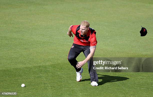 Durham Jets Ben Stokes in action during the NatWest T20 Blast between Durham Jets and Birmingham Bears at Emirates Durham ICG, on June 06, 2015 in...