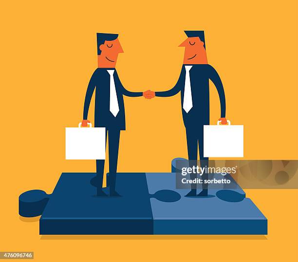 partnership - merger stock illustrations