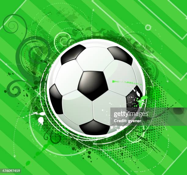 verzierte fußball ball - midfielder soccer player stock-grafiken, -clipart, -cartoons und -symbole