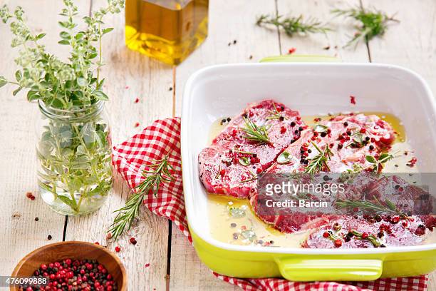 marinated meat - marinated stock pictures, royalty-free photos & images