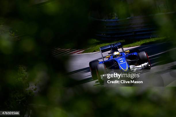 Marcus Ericsson of Sweden and Sauber F1 drives during qualifying for the Canadian Formula One Grand Prix at Circuit Gilles Villeneuve on June 6, 2015...