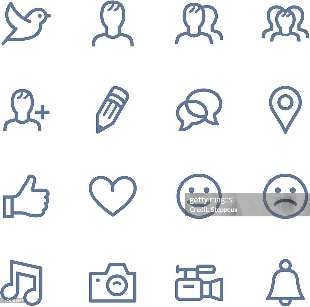 Set of simple social media icons