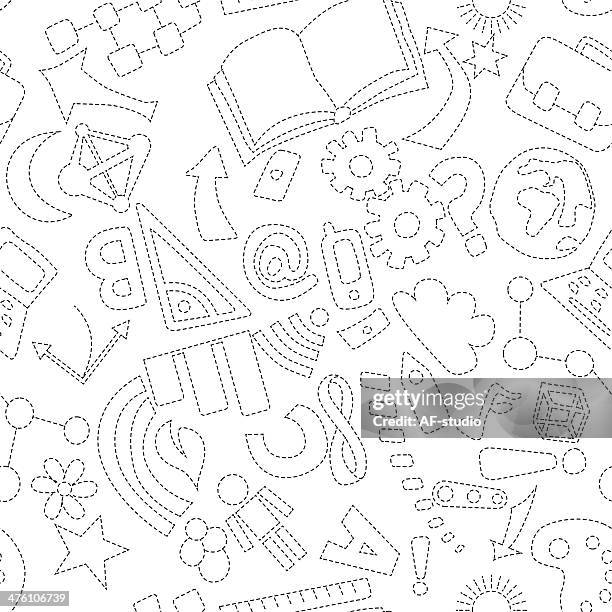 seamless educational pattern - triangle ruler stock illustrations