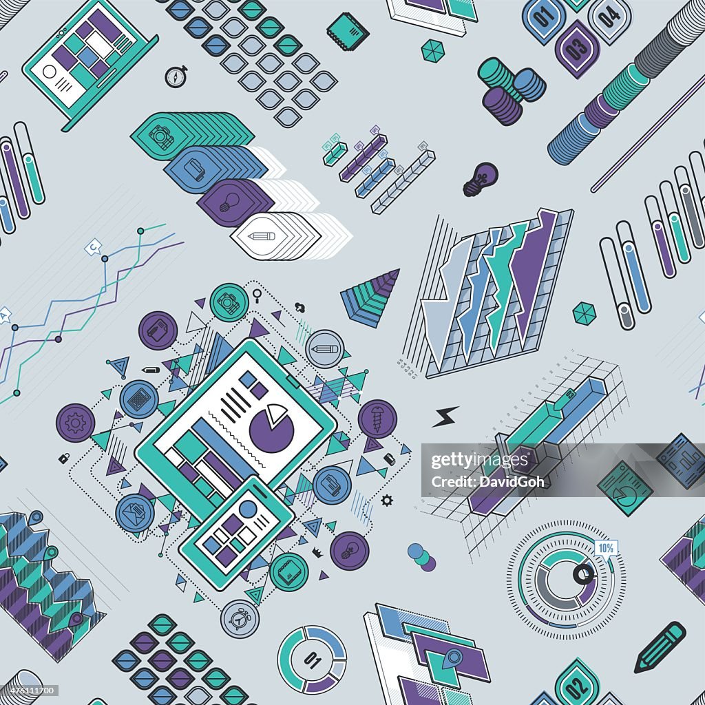 Ui Patterns File Flat Ui Infographic Seamless Pattern High-Res Vector Graphic - Getty Images