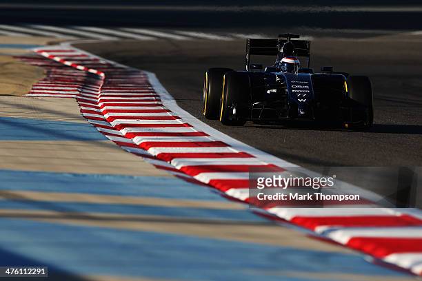 Valtteri Bottas of Finland and Williams drives during day four of Formula One Winter Testing at the Bahrain International Circuit on March 2, 2014 in...