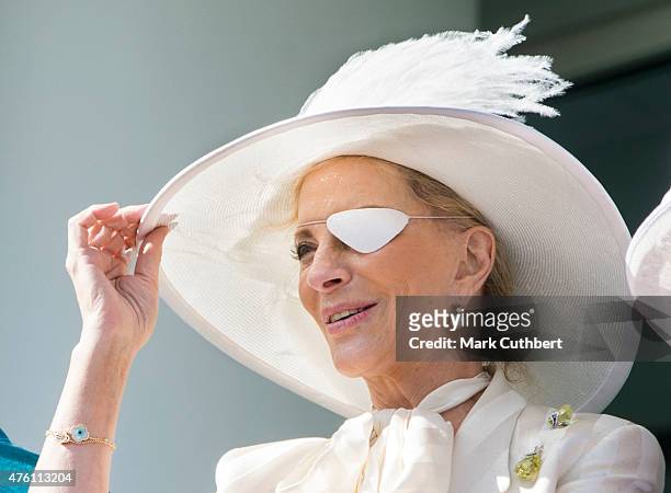 Princess Michael of Kent watching the racing on Derby Day at Epsom Racecourse on June 6, 2015 in Epsom, England.