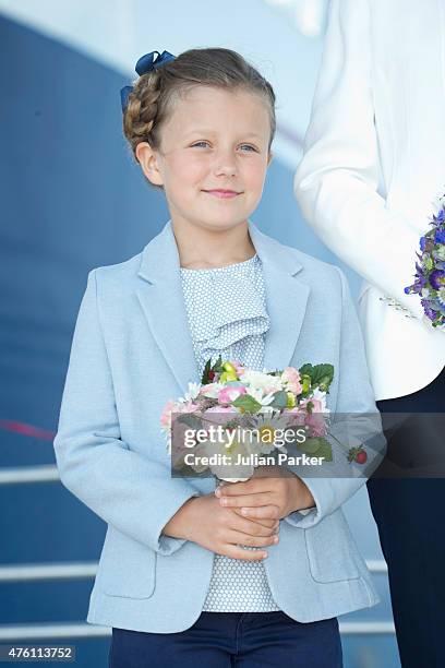 Princess Isabella of Denmark names a Ferry after herself at Saelvig Harbour during her first day of official engagements onThe Island Of Samso on...