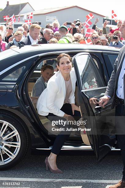 Crown Princess Mary of Denmark accompanies her daughter Princess Isabella of Denmark, during her first day of official engagements onThe Island Of...