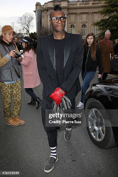 Djibril Cisse attends the Chloe show as part of the Paris Fashion Week Womenswear Fall/Winter 2014-2015 on March 2, 2014 in Paris, France.