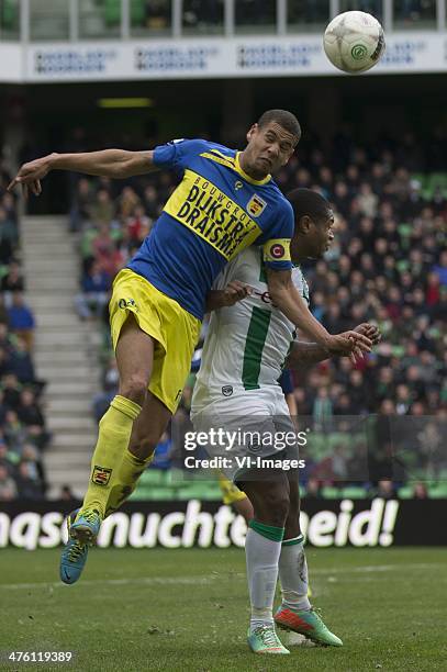 Cambuur speler Ramon Leeuwin, FC Groningen speler Genero Zeefuik, during the Dutch Eredivisie match between FC Groningen and SC Cambuur Leeuwarden at...