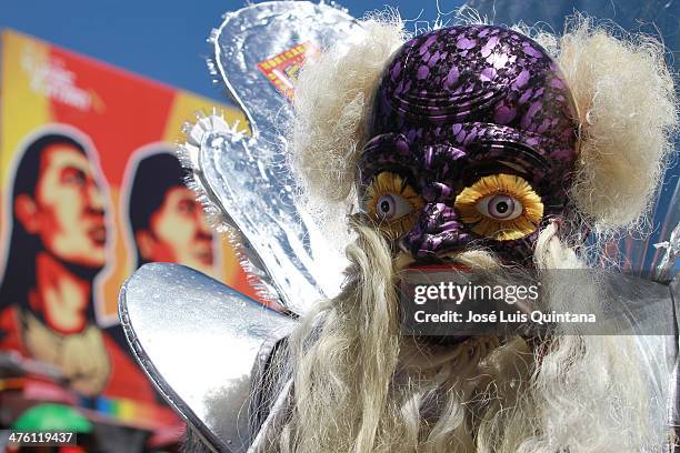 Dancer of the Morenada Central Cocanis de Oruro enters the majestic Folcloric Oruro entrance on March 01, 2014 in Oruro, Bolivia. Listed by Unesco as...