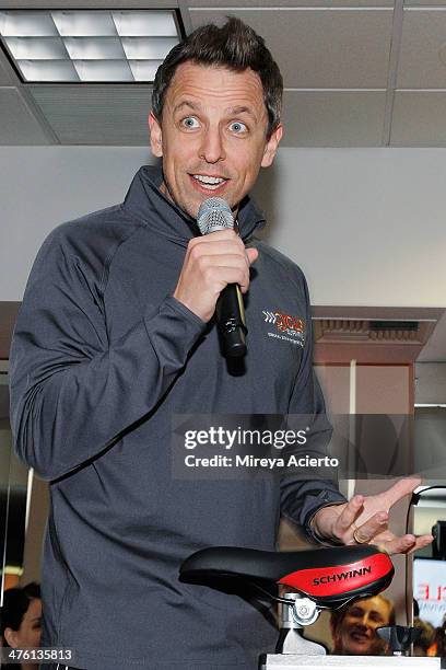 Seth Meyers attends the 2014 "Cycle For Survival" Benefit Ride for Memorial Sloan Kettering Cancer Center at Equinox Rock Center on March 2, 2014 in...