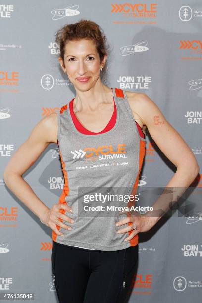 Actress Alysia Reiner attends the 2014 "Cycle For Survival" Benefit Ride for Memorial Sloan Kettering Cancer Center at Equinox Rock Center on March...