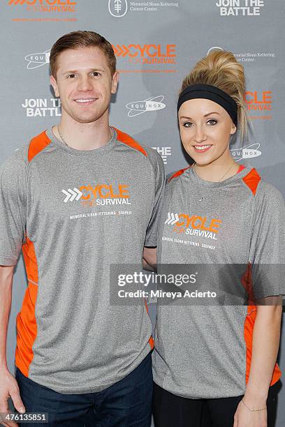 Olympic athletes John Daly and Nastia Liukin attend the 2014 "Cycle For Survival" Benefit Ride for Memorial Sloan Kettering Cancer Center at Equinox...