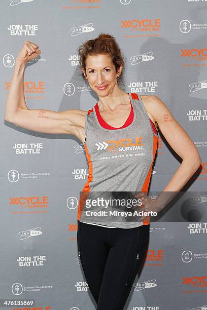 Actress Alysia Reiner attends the 2014 "Cycle For Survival" Benefit Ride for Memorial Sloan Kettering Cancer Center at Equinox Rock Center on March...