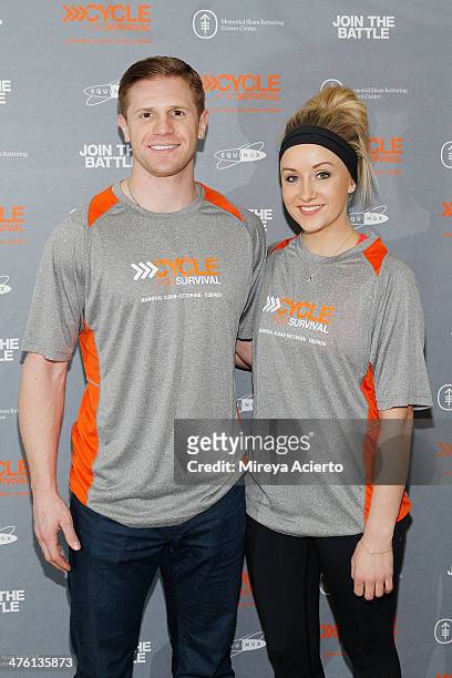Olympic athletes John Daly and Nastia Liukin attend the 2014 "Cycle For Survival" Benefit Ride for Memorial Sloan Kettering Cancer Center at Equinox...