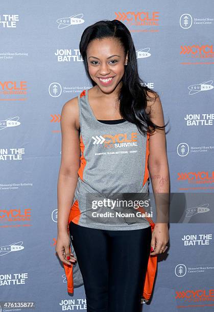 Singer/songwriter Sasha Allen attends 2014 "Cycle For Survival" Benefit Ride at Equinox Rock Center on March 2, 2014 in New York City.