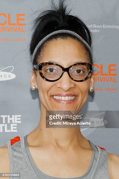 Television host Carla Hall attends the 2014 "Cycle For Survival" Benefit Ride for Memorial Sloan Kettering Cancer Center at Equinox Rock Center on...