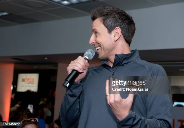 Personality Seth Meyers attends 2014 "Cycle For Survival" Benefit Ride at Equinox Rock Center on March 2, 2014 in New York City.