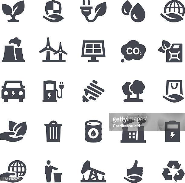 ökologie-icons - energieindustrie stock-grafiken, -clipart, -cartoons und -symbole