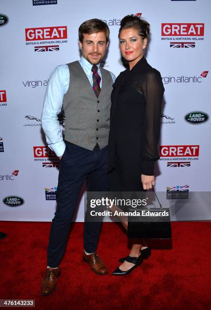 Actor Kevin Bishop and his wife Casta Bishop arrive at the GREAT British Film Reception honoring the British nominees of The 86th Annual Academy...