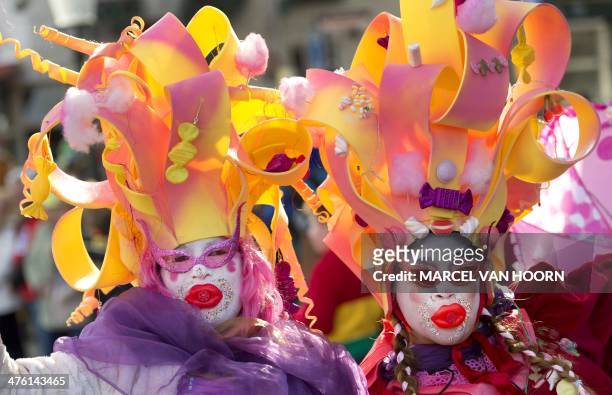 Participants take part in the traditional Carnival parade in the centre of Maastricht on March 2, 2014. AFP PHOTO/ANP MARCEL VAN HOORN netherlands out